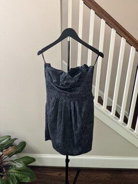 Well Made Varga Strapless Denim Mini Dress with Boning US Size Large